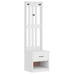 vidaXL Perchero de entrada SANDNES madera pino blanco 45x40x159,5 cm