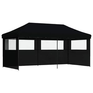 vidaXL Carpa de Fiesta Negro 292 x 580 x 315 cm Tela Oxford
