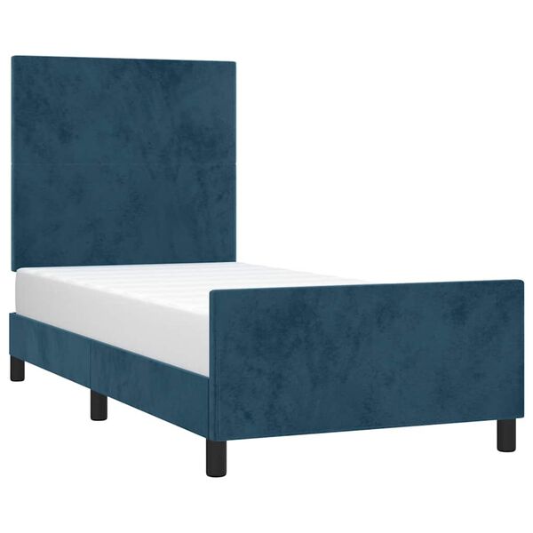 vidaXL Estructura de cama sin colch&oacute;n terciopelo azul oscuro 80x200 cm