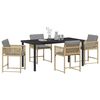 vidaXL Conjunto de Comedor de Jardín 5 pcs Beige ratán sintético
