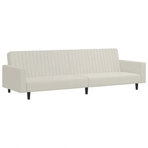 vidaXL Sof&aacute; cama de 2 plazas terciopelo color crema
