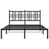 vidaXL Estructura cama sin colch&oacute;n con cabecero metal negro 140x190 cm