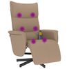 vidaXL Sill&oacute;n reclinable masaje reposapi&eacute;s cuero sint&eacute;tico capuchino