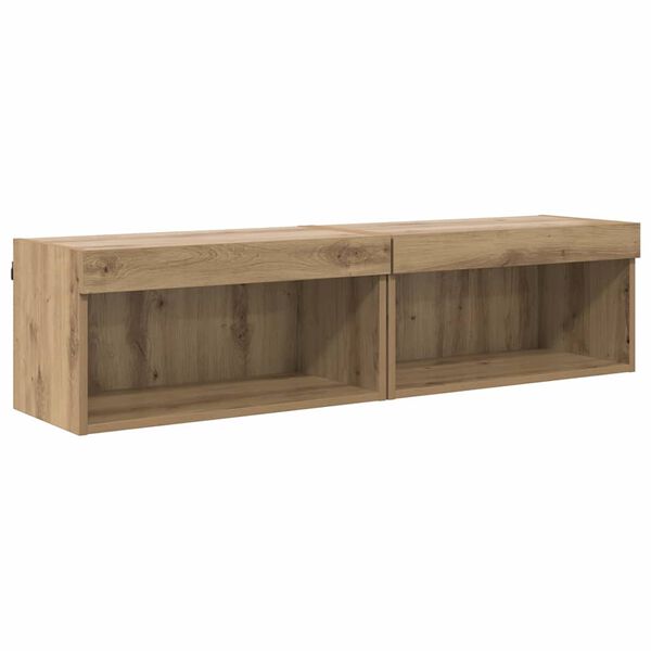 vidaXL Conjunto de mueble de TV Roble artesanal Madera contrachapada