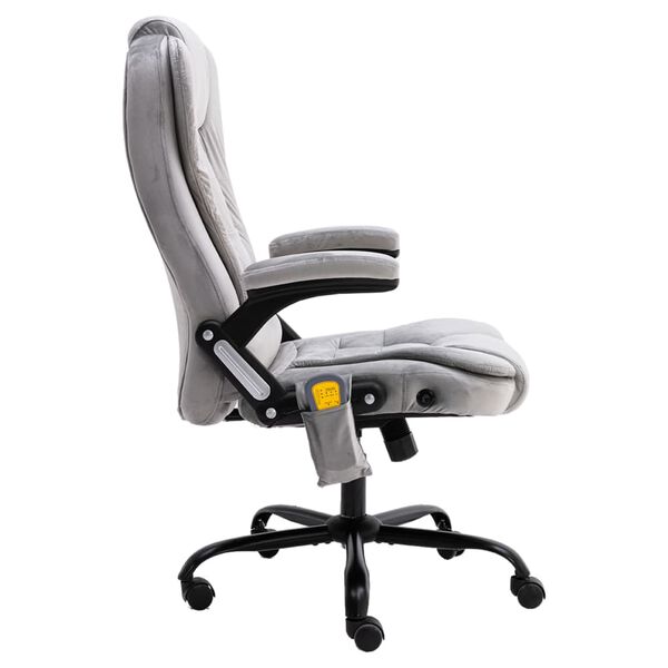vidaXL Silla de oficina de terciopelo gris claro