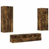 vidaXL Muebles de TV de pared 5 pzas madera ingenier&iacute;a roble ahumado
