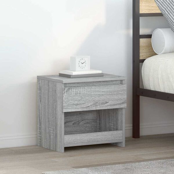 vidaXL Mesita de noche de madera contrachapada gris Sonoma 40x30x39cm