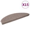 vidaXL Felpudos para escaleras 15 uds 65x21x4 cm Beige oscuro Semicircular Grande