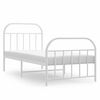 vidaXL Estructura cama sin colch&oacute;n con estribo metal blanco 90x190 cm
