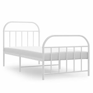 vidaXL Estructura cama sin colch&oacute;n con estribo metal blanco 90x190 cm