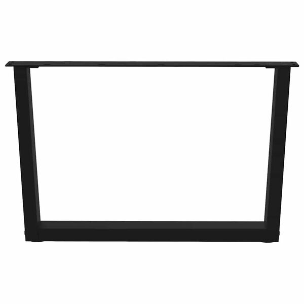 vidaXL Patas para mesa de centro en forma de V (2 unidades), color negro, 70 x (42-43,3) cm, acero