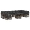 vidaXL Conjunto de sof&aacute;s de jard&iacute;n 11 pcs Gris rat&aacute;n sint&eacute;tico