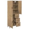 vidaXL Aparador alto con caj&oacute;n 2 pcs Roble artesanal