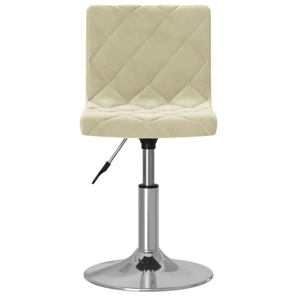 vidaXL Silla de comedor giratoria de terciopelo crema