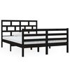 vidaXL Estructura de cama doble de madera maciza negro 135x190 cm