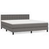 vidaXL Cama box spring con colch&oacute;n cuero sint&eacute;tico gris 160x200 cm