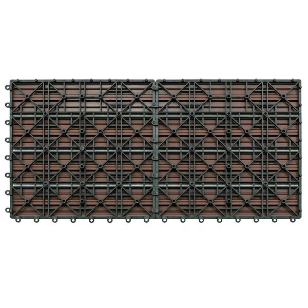 vidaXL Tile de Decking 6 pcs Marr&oacute;n 60 x 30 cm WPC