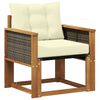 vidaXL Sof&aacute; intermedio de exterior Madera maciza de acacia y textileno