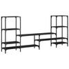 vidaXL Mueble para TV madera de ingeniería negro 206,5x28,5x95 cm