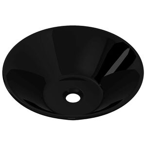Lavabo de cer&aacute;mica negro redondo