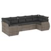 vidaXL Set de sof&aacute;s de jard&iacute;n 7 piezas con cojines rat&aacute;n PE gris
