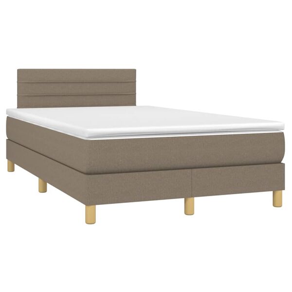 vidaXL Cama box spring con colch&oacute;n tela gris taupe 120x190 cm
