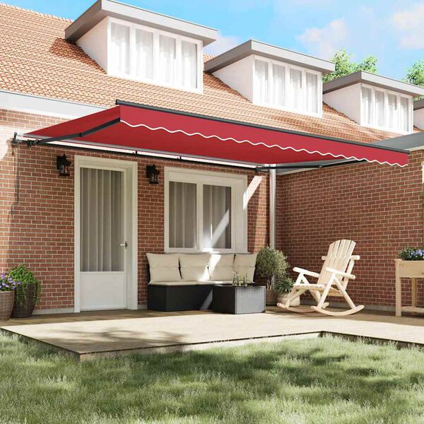 vidaXL Toldo Retr&aacute;ctil Rojo 450 x 350 cm Tela y Aluminio