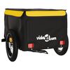 vidaXL Remolque para bicicleta hierro negro y amarillo 30 kg