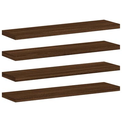 vidaXL Estantes pared 4 uds madera ingeniería marrón roble 40x10x1,5cm