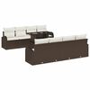 vidaXL Conjunto de sof&aacute; de jard&iacute;n 9 uds. Marr&oacute;n rat&aacute;n sint&eacute;tico