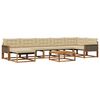 vidaXL Conjunto de sof&aacute;s de exterior con coj&iacute;n 8 pcs Natural y Beige