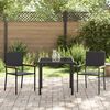 vidaXL Conjunto de Comedor de Jard&iacute;n 3 pcs Negro rat&aacute;n sint&eacute;tico