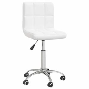 vidaXL Silla de comedor giratoria cuero sint&eacute;tico blanco