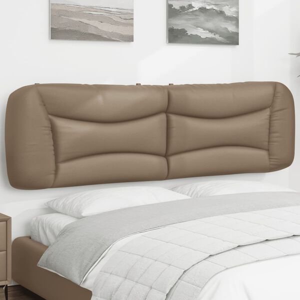 vidaXL Cabecero de cama acolchado Hvar cuero sint&eacute;tico capuchino 180 cm