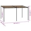 vidaXL Cenador con techo retráctil gris taupe 400x300x233 cm