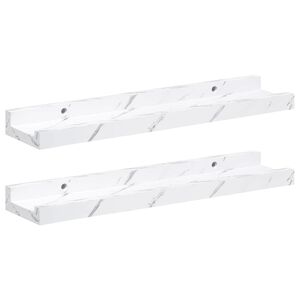 vidaXL Estante de pared con estante 2 pcs M&aacute;rmol 40 x 9 x 3 cm