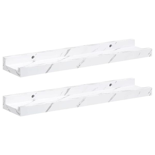 vidaXL Estante de pared con estante 2 pcs M&aacute;rmol 40 x 9 x 3 cm