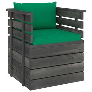 vidaXL Sill&oacute;n de jard&iacute;n con cojines madera de pino