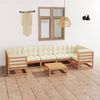 vidaXL Set de muebles de jard&iacute;n 8 pzs cojines madera pino marr&oacute;n miel