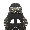 vidaXL Silla gaming giratoria cuero sint&eacute;tico negro y camuflaje