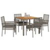 vidaXL Conjunto de Comedor de Jard&iacute;n 5 pcs Gris rat&aacute;n sint&eacute;tico