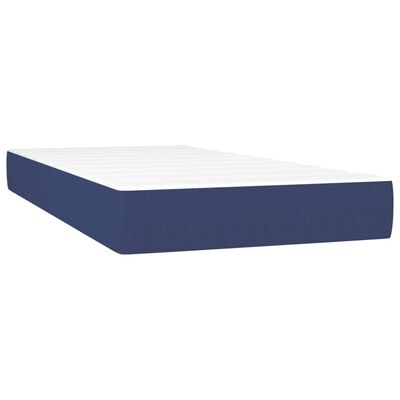 vidaXL Cama box spring con colchón tela azul 90x200 cm