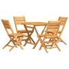 vidaXL Juego de comedor para jard&iacute;n 5 piezas madera maciza de teca