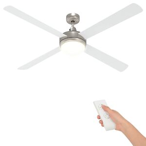 vidaXL Ventilador de Techo con Luz y Control Remoto &Oslash; 130 cm Blanco