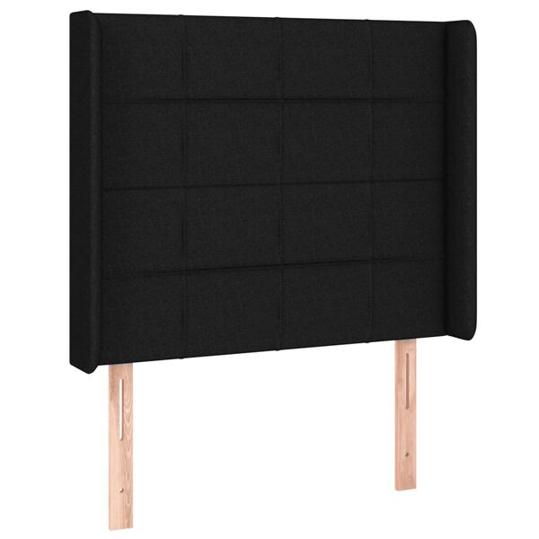 vidaXL Cabecero con LED de tela negro 83x16x118/128 cm