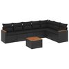 vidaXL Set de sof&aacute;s de jard&iacute;n 8 piezas y cojines rat&aacute;n sint&eacute;tico negro
