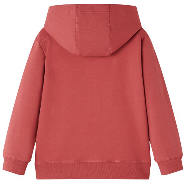 Sudadera infantil con capucha rojo tostado 104