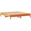 vidaXL Cama sin colch&oacute;n madera maciza de pino marr&oacute;n cera 200x200 cm