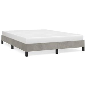 vidaXL Estructura de cama sin colch&oacute;n terciopelo gris claro 140x200 cm