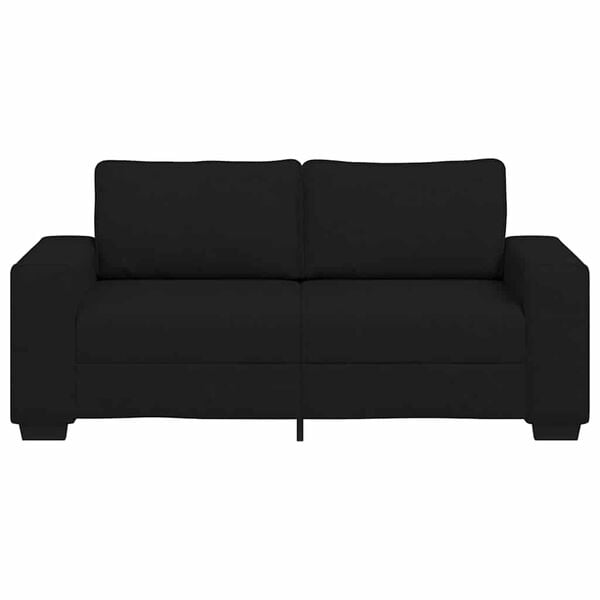 vidaXL Sof&aacute; 2 plazas Tela Negro 180x77x82 cm
